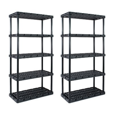 Gracious Living Knect A Shelf Heavy Duty Storage 5 Tier Shelving Unit (2 Pack)