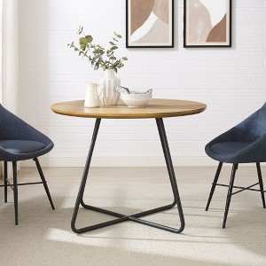NicBex Modern Round Dining Table for 4 Seaters,Kitchen Table with Brown/Gray Tabletop for Kitchen,Oak/Gray - 1 of 4