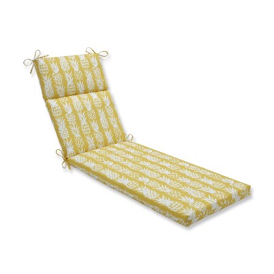 Pineapple Chaise Lounge Outdoor Cushion Yellow - Pillow Perfect