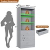Aheaplus 71'' Tall Storage Bookcase, Bookshelf with 3-Tier Open Shelves and 3 Drawers, Wood Storage Cabinet - 3 of 4
