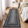 Modern Striped Washable Area Rug - Soft Low Pile Non-Slip Carpet for Living Room Bedroom Office Farmhouse Decor - 2 of 4