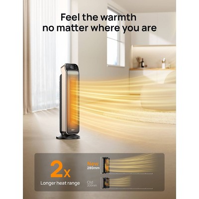DREO 1500W Solaris Max 25" Ceramic Space Heater Oscillating Fast Heat and Ultra-Quiet ECO Mode Remote — detail 3