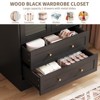 Wardrobe Armoire Closet with 2 Shutter Doors, Wardrobe with Hanging Rods and 2 Drawers, Modern Bedroom Armoire with Gold Handles - 3 of 4