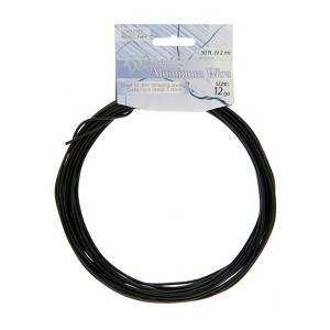 John Bead 12 Gauge Black Aluminum Jewelry Wire, 30ft - 1 of 4