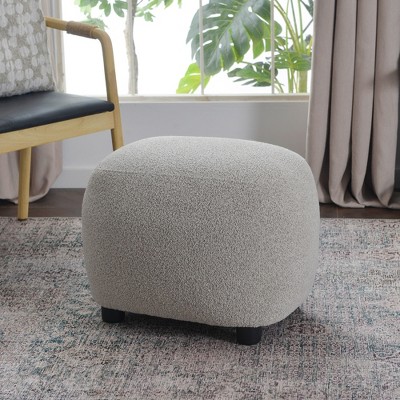 KINWELL 23" Wide Boucle Upholstered Footstool Sofa Couch Footrest