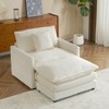 KTMBDW 41.3" Modular Sectional Sofa, Corduroy Couch with Storage Pockets and Ottoman, Modular L-Shape Sofa Upholstered Couches for Living Room - 2 of 4