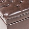 Kumasinova 50" Wide Tufted Storage Ottoman, Upholstered Ottoman with Storage, Rectangle Storage Bench with Hinged Lid, Espresso Wood Frame, Foot Stool - 4 of 4