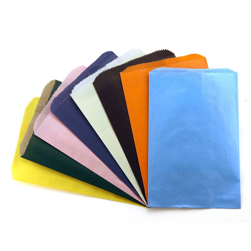 Hygloss Pinch Bottom Bags, Assorted Colors, 6" x 9", 28 Per Pack, 3 Packs, 2 of 4