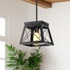 DORESshop 1-Light Matte Black Pendant with Geometric Metal Cage - 2 of 4