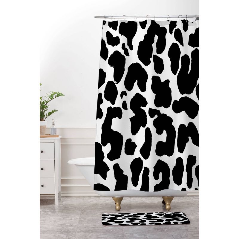 Rebecca Allen Leopard Shower Curtain Black/White - Deny Designs, 4 of 7