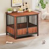 Lyngins Classic Walnut Groove Dog Crate Furniture, Decorative Pet House & Indoor Side End Table, Multi-Door Dog Kennel, Extra Top Storage - 3 of 4