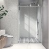 PexFix 76 in.x 48 in. Frameless Single Sliding Shower Door 8mm Tempered Glass With Adjustable Soft Closing Design for Spa Bathroom Brushed Nickel - 3 of 4