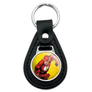 The Flash Character Black Leather Keychain - 1 of 4