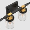 DORESshop 26 in. 4-Light Black and Gold Vanity Light with Clear Glass Shades for Bathroom - 4 of 4