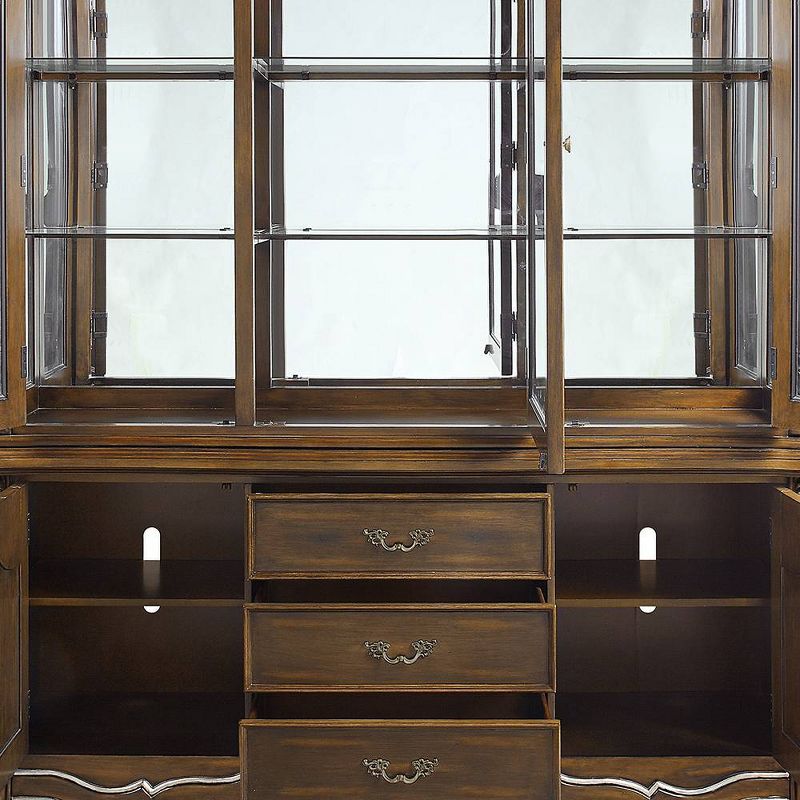 76&#34; Latisha Decorative Storage Cabinet Antique Oak Finish - Acme Furniture, 4 of 8