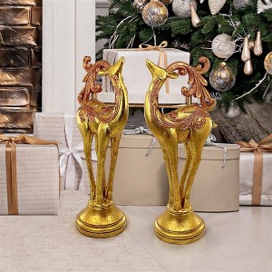 Design Toscano Santa's Romping Reindeer Christmas Statue: Set of Two - 1 of 4