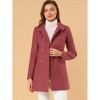 INSPIRE CHIC Women's Christmas Peter Pan Collar Double Breasted Long Trench Winter Pea Coat - 2 of 4