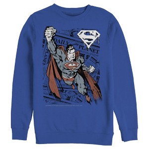 Men's Superman Daily Planet Newspaper Sweatshirt - 1 of 3