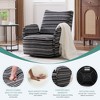 360° Swivel Leisure Chair, Boucle Fabric Striped Armchair with Metal Base, Modern Accent Chair Single Sofa - ModernLuxe - 4 of 4