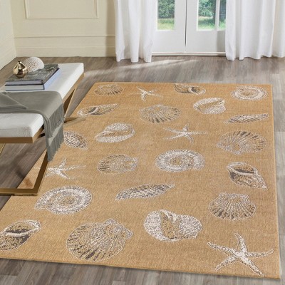 Sand Flat Woven Synthetic Coastal Indoor/Outdoor Rug