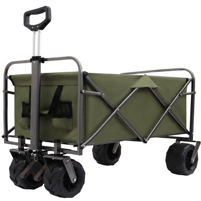 CAVINAS Outdoor Portable Wagon Cart,Shopping Cart with Wheels,Wagon for Camping,Shopping