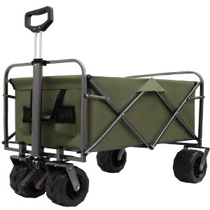 CAVINAS Outdoor Portable Wagon Cart,Shopping Cart with Wheels,Wagon for Camping,Shopping - 1 of 4
