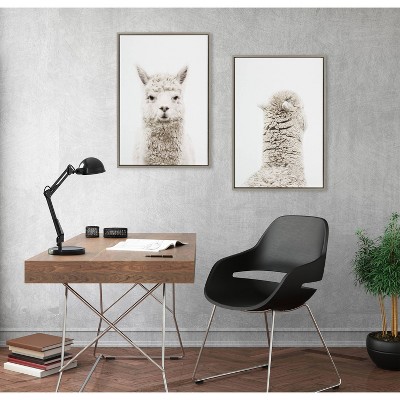 Set of 2 Gray Alpaca Canvas Art Prints