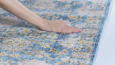 Vintage Blue Persian Style Synthetic Area Rug