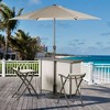 Aoodor Outdoor 5-Piece Bar Table Folding Chairs Set with 8' Adjustable Tilt Umbrella Base - 4 of 4