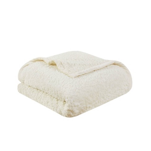 Solid Cream Berber Sherpa Fleece Fabric by the Yard 