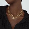 Gold Layered Necklaces for Women - HTUTWOO™ 14K Dainty Gold Chain Necklace Women Trendy Cuban Link Paperclip Chain Toggle Clasp Necklace - 2 of 4