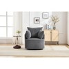 TOAOTBNBO Oversized Swivel Accent Chair with Ergonomic Armrests, Round Barrel Arm Chair with Curved Backrest Upholstered Chair for Hotel - 3 of 4