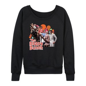 Women's - The Brady Bunch - Family Photo Lightweight French Terry Wide Neck Long Sleeve Shirt - 1 of 4