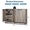 Homhougo 55" Buffet Storage Cabinet, Accent Sideboard Modern Credenza with 4 Doors and Shelves, Coffee Bar Table Gray - 2 of 4