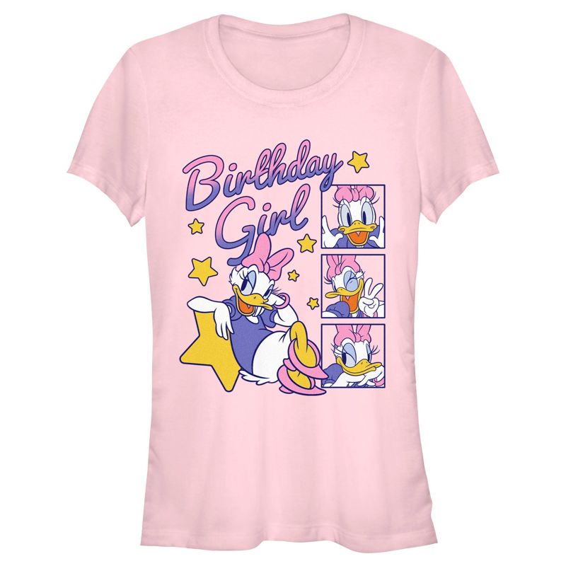 Junior's Mickey & Friends Daisy Duck Birthday Star Girl T-Shirt, 1 of 5