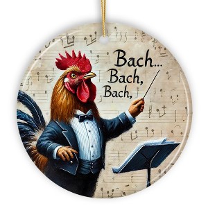 Bach Bach Bach Chicken Conductor Ornament, Playful Musical Christmas Decor| OrnamentallyYou - 1 of 4