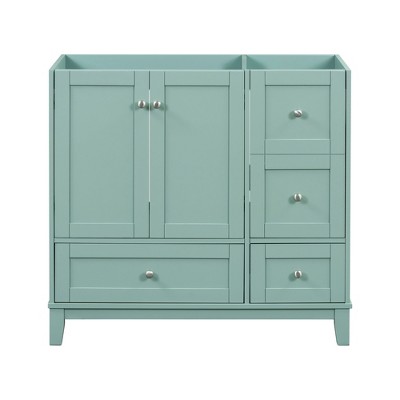 TiramisuBest 20" Modern Bathroom Vanity Cabinet with Ceramic Sink – Small Space Design, 1 Soft-Close Door, Double Door Shelves, Ample Storage, White