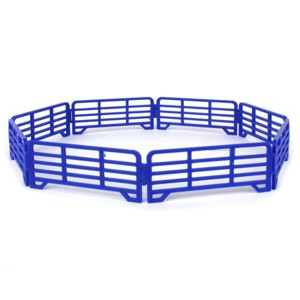 1/64 Pack of 8 Blue Short Fence Links,  3D Printed Farm Model RW-30 - 1 of 4