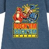 - Rock 'Em Sock 'Em Robots - Red Rocker, Blue Bomber Graphic Short Sleeve Fleece Dress - 2 of 4