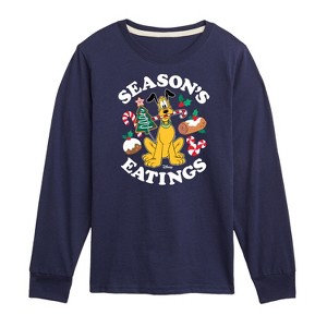 Boys' - Disney - Pluto Seasons Eatings Christmas Long Sleeve Graphic T-Shirt - 1 of 4