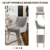 SEYNAR Modern Glam Boucle Pleated Velvet Dining Chair or Vanity Chair Set of 2 with Rear Handle - 4 of 4