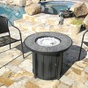 Faux Wood Tile Top Outdoor Patio Fire Pit - AZ Patio Heaters: Steel Construction, 40,000 BTU Heater - 4 of 4