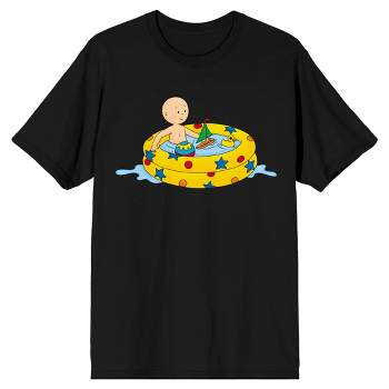 Caillou Kiddie Pool Summer Splash Men's Black T-shirt