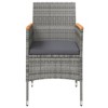 vidaXL Patio Dining Set Outdoor Dining Set Table and Chair Set for Garden - Gray and Black 31.5" Table Length 4 Items - 3 of 4