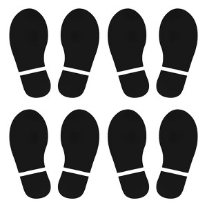 Unique Bargains Home Classroom Floor Stairs Decal PVC Footprint Sticker 4 Pairs - 1 of 4