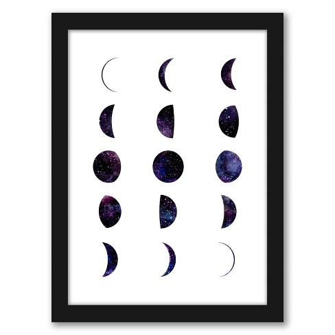 Americanflat Abstract Wall Art Room Decor - Moon Phases Black