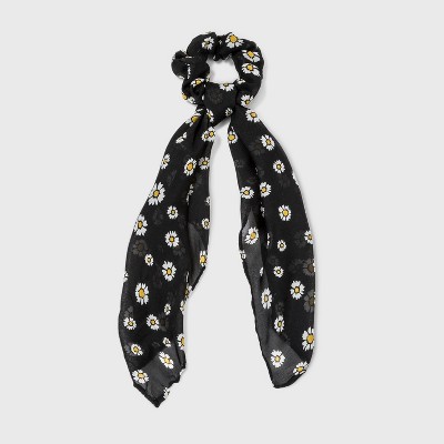 Daisy Pattern Chiffon Scarf Twister - Wild Fable™ Black