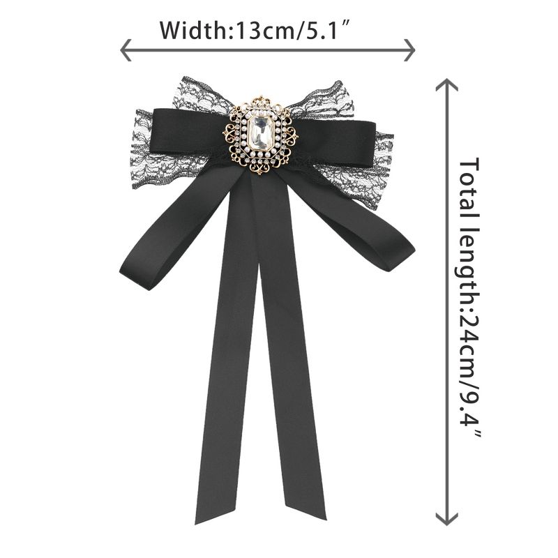 Elerevyo Women's Long Ribbon Brooches Elegant Neck Tie Pin 1 Pc, 2 of 5