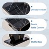 Kumasinova 63 Inch Rectangle Dining Table with Imitation Marble Tabletop and Metal Base for 6 to 8,Living Meeting Room,Black - 4 of 4