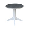 International Concepts 30" Round Top Pedestal Table - Dining Height - White/Heather Gray - 2 of 4